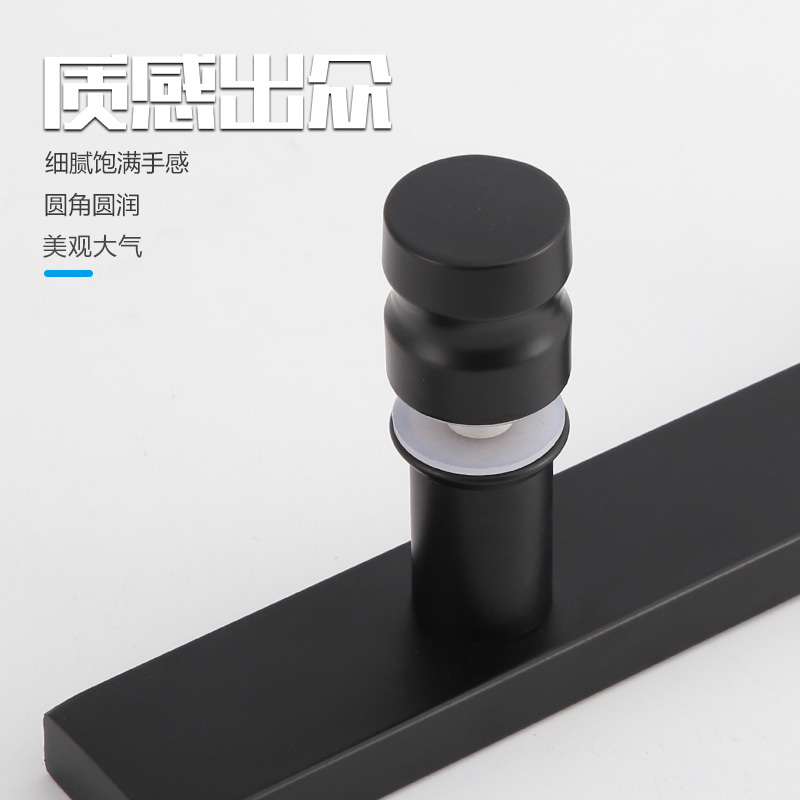 30玻璃门拉手不锈钢方管黑色淋浴房把手浴室小拉手推拉门孔距15