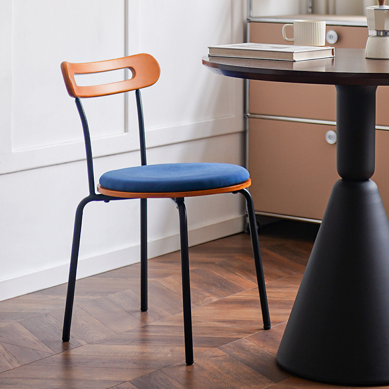 Hacosn中古设计师款实木餐椅复古椅子家用小户型靠背餐桌椅书桌椅