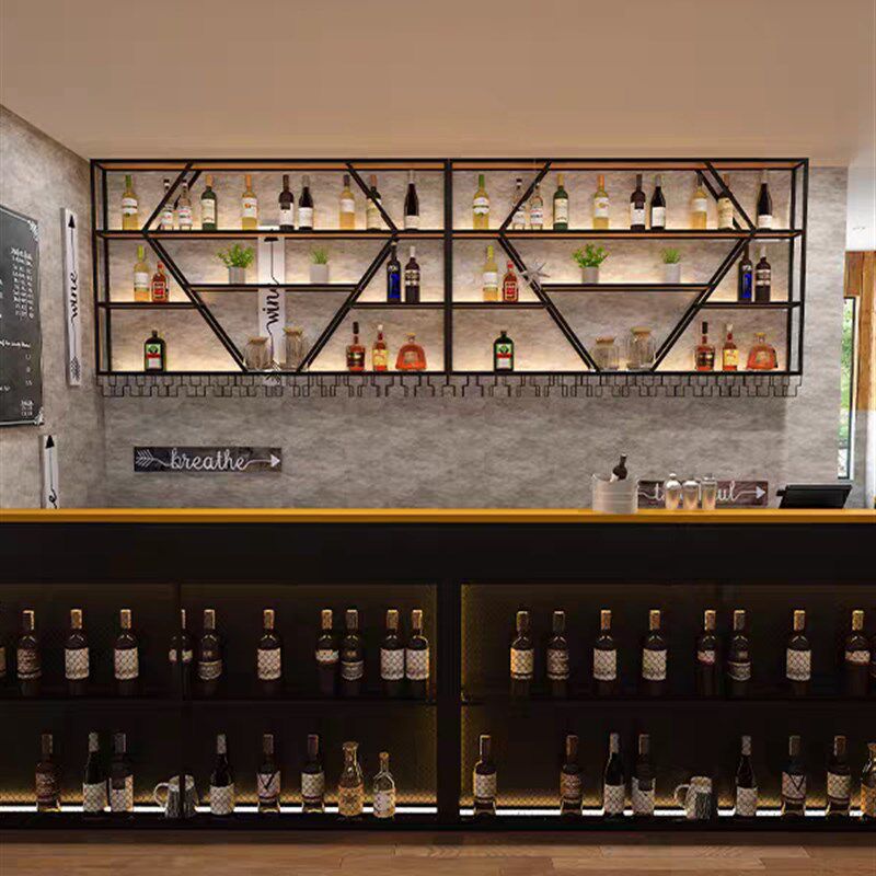 酒吧吧台定制餐厅覆古工业风转角铁艺吧台烧烤店台球厅吧台收银台