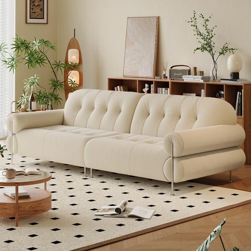 法式复古奶油风黑糖云朵布艺沙发现代家用小户型客厅直排高脚沙发,住宅家具,布艺沙发,淘宝优惠券,粉丝福利购,淘宝优惠卷