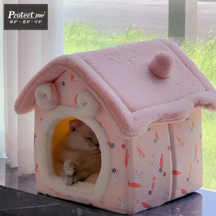 猫窝冬天保暖房子型泰迪小型犬狗窝可拆洗大号封闭式猫屋猫别墅