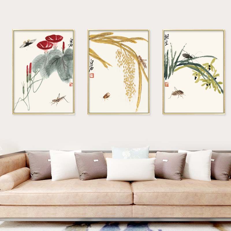 齐白石装饰画中式风格客厅沙发背景墙壁画楼梯间挂画餐厅卧室墙画,家居饰品,现代装饰画,淘宝优惠券,粉丝福利购,淘宝优惠卷