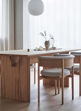 有餐叙实木扶手约现代设简计师酒店FOE洽谈椅白椅腊木