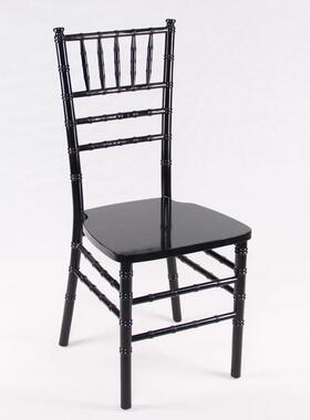 复古水白色实木竹节椅洗子婚宴礼会W-CV-U可堆叠木餐椅户制外椅子