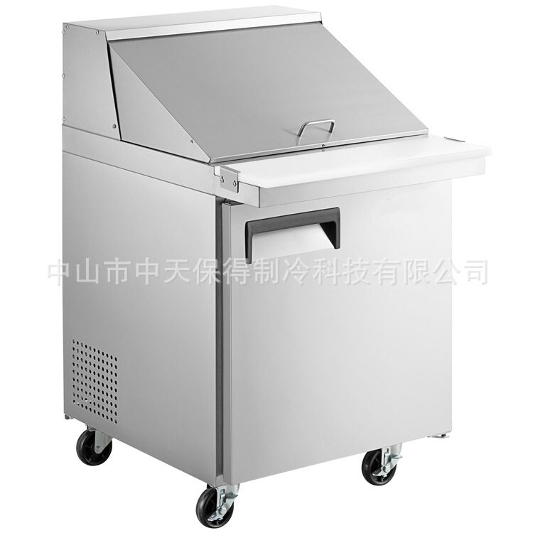 美式不锈钢带盖冷藏工作台