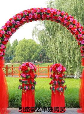婚庆拱结婚礼花门开业店庆典绢花拱门门新款喜庆绢典ETG装饰环花