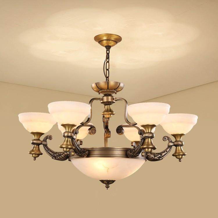 房美厅全铜欧式客吊灯242客厅灯具简欧仿云石式餐厅书自建大别墅,家装灯饰光源,智能吊灯,淘宝优惠券,粉丝福利购,淘宝优惠卷