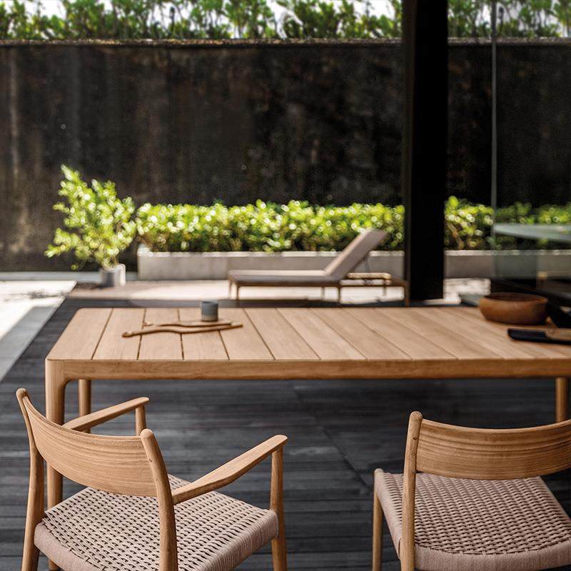 户外藤编柚TMY-537c木桌椅别晒墅花园防雨防露天阳编藤台长凳院家