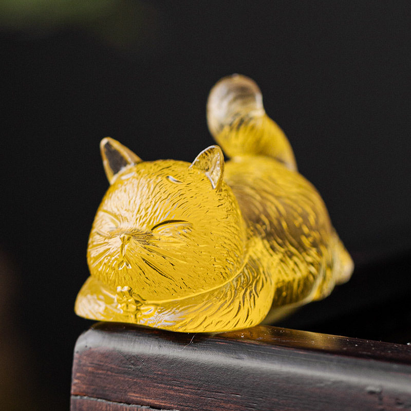 高端瑠璃冰冻烧小花猫茶宠可养