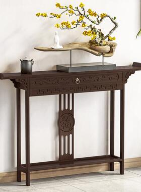 新中式玄关桌窄玄关超关台靠条js案供桌条几玄桌子墙玄关柜现代简