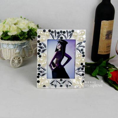 40042珠珍水滴钻圆形镜片方形相框欧式实用相架饰别墅家居装摆台