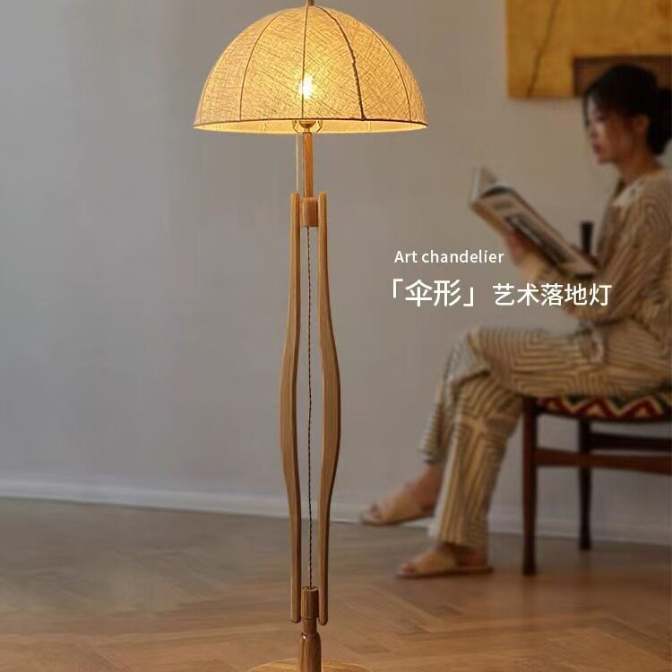 新中式布艺茶几阅读落地灯