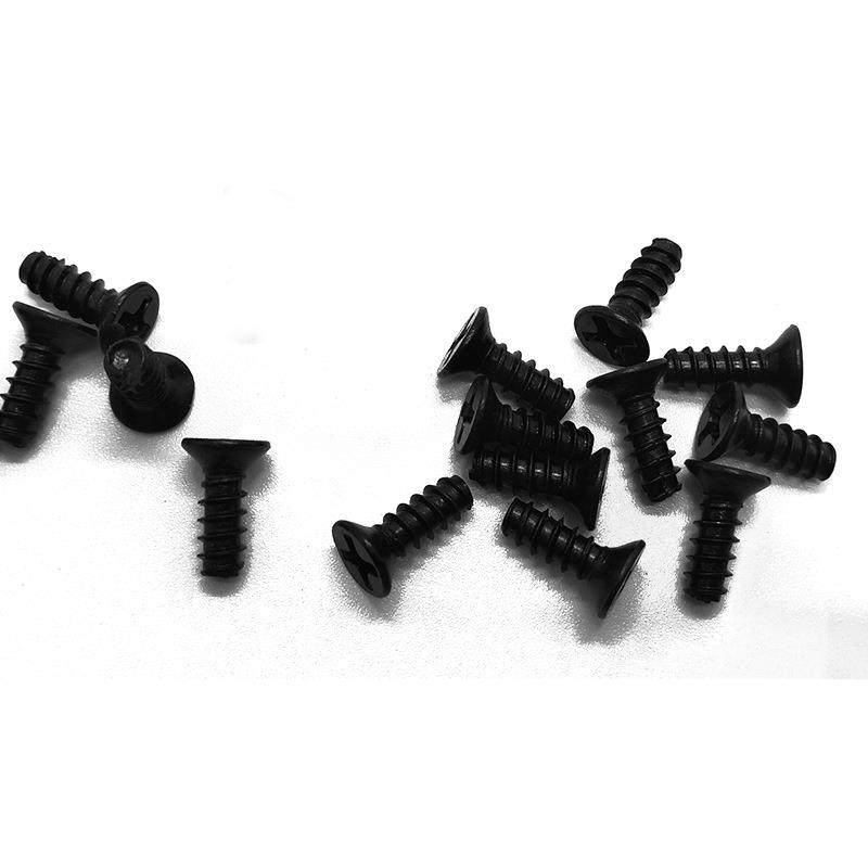 KB黑色火加硬平头十小字平853尾自攻螺丝沉自功螺丝M2淬/头M3/M4