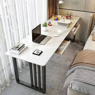 轻奢家用岩板书桌/简约酒店双人办公电脑桌阳台窄条桌床边工作台