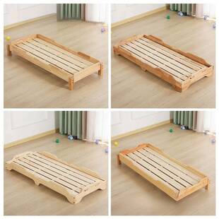 幼儿园午睡床午托班儿童实木专用小床叠叠木质小学生托管班午休床