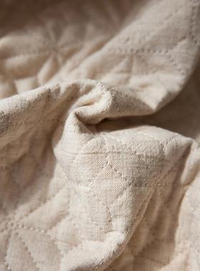 新款三复麻古风天ZVT丝床盖件套加厚床凉单感夹棉床笠套件亚麻保