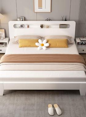 实板床人床物储YGZ床双人床主卧大床白色出租屋床卧室床简木易单