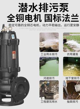 国标污泵潜水排污泵380v三相抽泥浆粪3w5.5千瓦k7.5kw89053水11kw