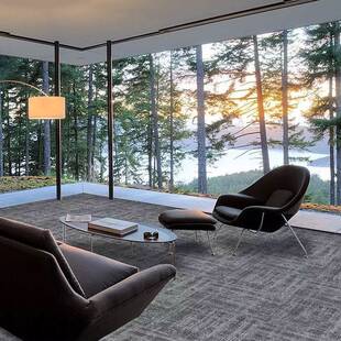 办公室地毯公司简约商用方块毯卧室房间满铺家用PVC拼接方格地毯