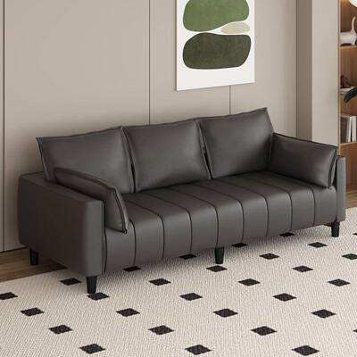 猫爪ZLO皮简约租免洗小户型客厅公寓出理店双人三人发拼色屋沙发