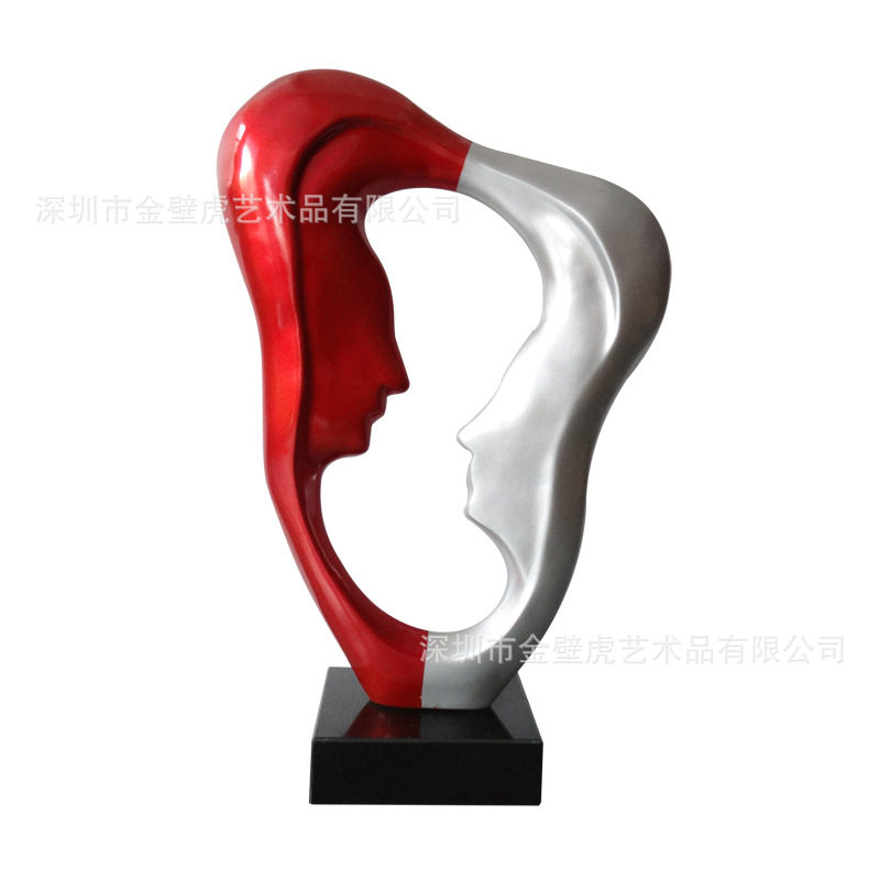 树脂情侣抽象雕塑 总统套房售楼处商业中心现代树脂人物飘带摆件