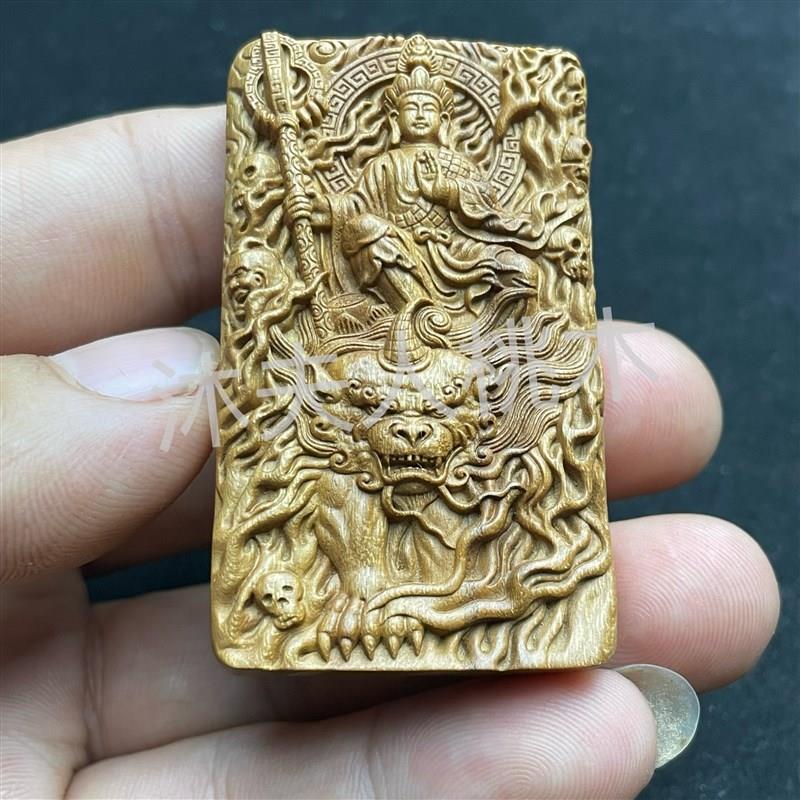 桃木木质地藏王菩萨吊坠手把件护身符汽车挂件装饰品真桃木精工牌
