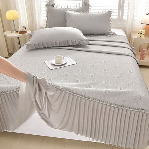 床裙款凉感豆豆冰丝凉席三件套2025夏季新款家用空调软席子可机洗