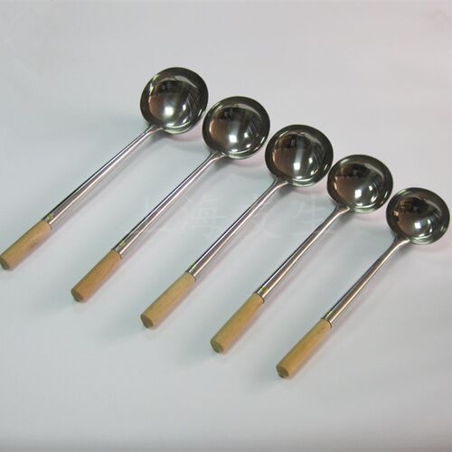 石羊友生不锈钢手工手打加厚饭店厨师炒勺炒壳苏壳菜勺手勺汤勺