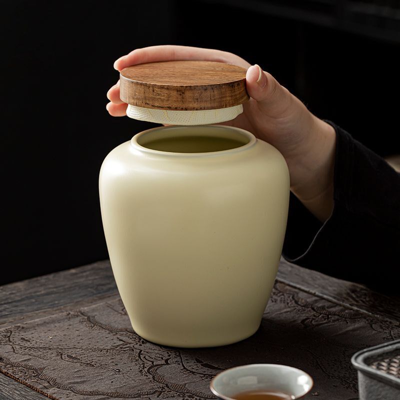 便捷式高级陶瓷茶叶罐密封家用茶叶存茶罐储存罐瓷罐中式防潮空罐