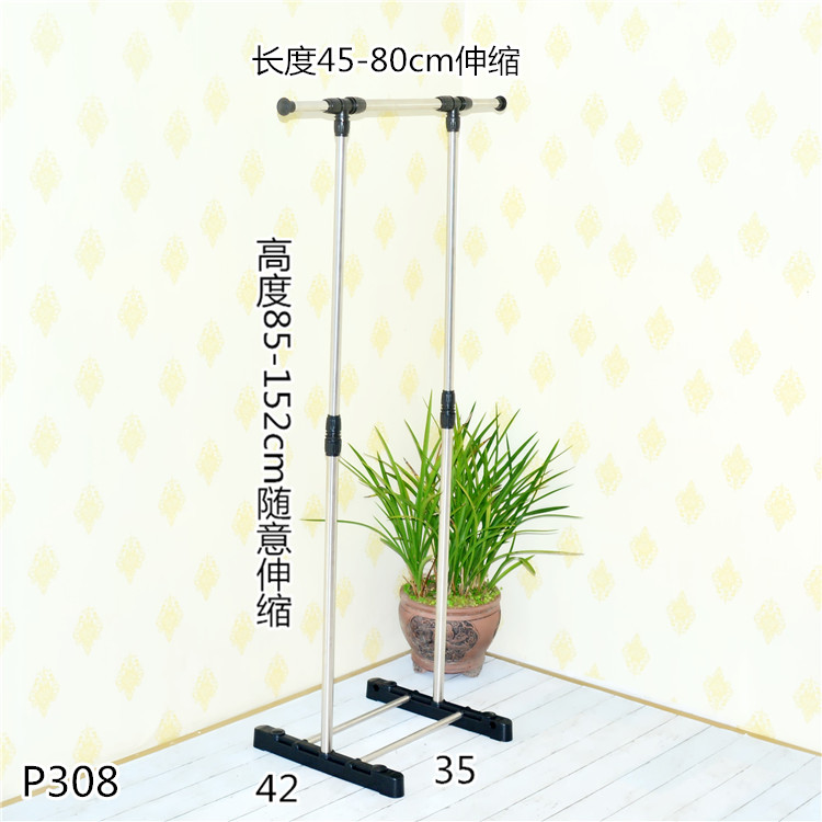 室外不锈钢晾衣架落地伸缩折叠双杆式家用加厚晒衣架室内室外阳台