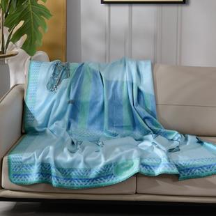 轻奢时尚骏马印花沙发盖毯 锦狐绒超柔休闲旅行毯子 床品保暖毛毯
