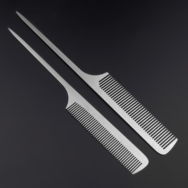 不锈钢家用超薄尖尾梳子女士长发盘发梳子理发店造型梳子