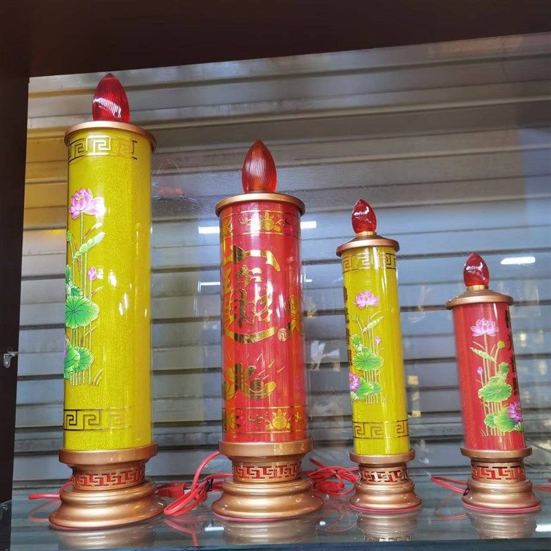 LED电子灯蜡烛灯仿真大型蜡烛灯观赏供灯活动用品灯落地灯一对装