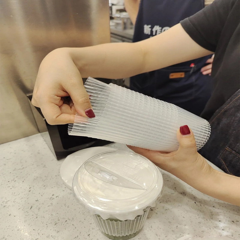 一次性加厚奶茶透明杯套PP塑料隔热防滑杯套注塑杯咖啡热饮纸杯套