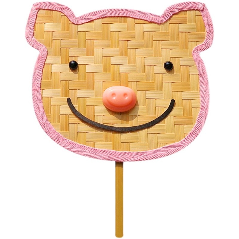 小动物竹编扇子diy材料包团扇 环保非遗儿童亲子手工 工艺品 装饰