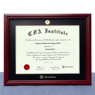 CFA装 裱框实木画框相框挂墙镜框裱 裱框金融分析师框a2装