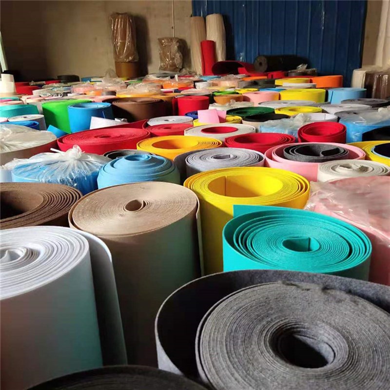 彩色化纤毛毡装饰材料背胶毛毡布 DIV自粘不织布墙贴环创不织布