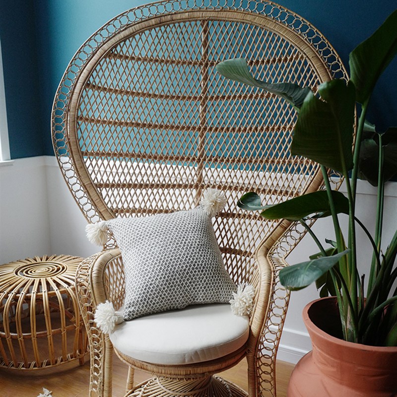 Roomology 摩洛哥手工纯羊毛编织Pompom毛球抱枕靠枕沙发靠垫