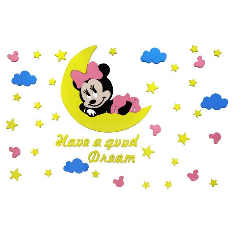 米奇卡通贴纸自粘儿童房女男孩卧室床头墙面装饰房间布置贴画创意