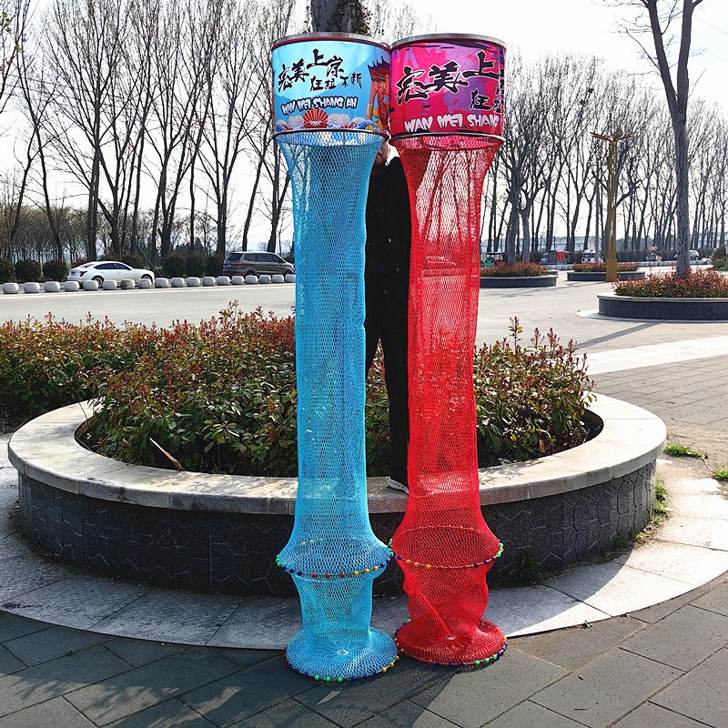 新款黑坑专用鱼护网钢圈加厚速干防挂编织尼龙线渔户渔护装鱼网袋