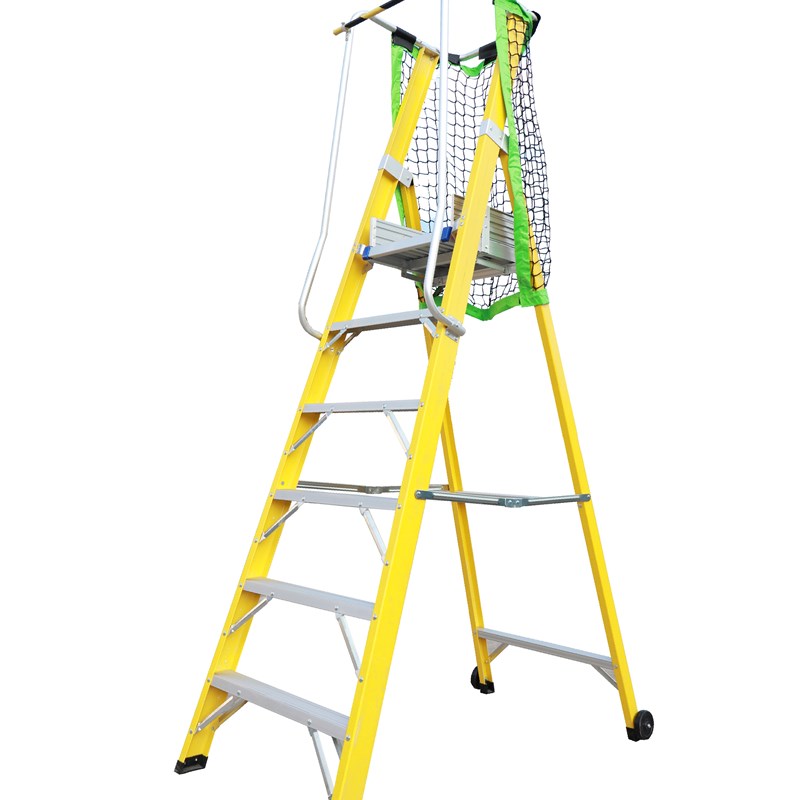 家用装修特厚铝合金扶手围栏平台玻璃纤维登高工程折叠电工绝缘梯