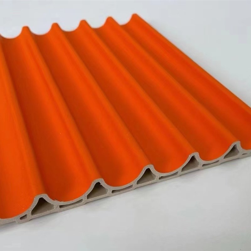 生态木内弧板波浪板木塑弧形小圆板绿可木瓦楞板异形格栅护墙板