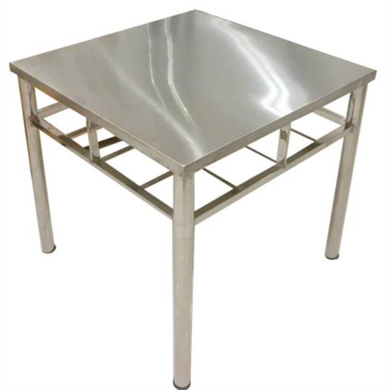 不锈钢桌子折叠餐桌吃饭烤火桌架学习桌麻将四方棋牌桌家用正方形