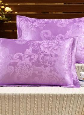 粉紫色式71541枕巾枕套刺绣头金色花对欧装大红色大色巾提色花忱