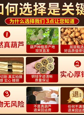 五帝钱门对门葫芦挂件天然开口真品铜钱化解入户门床头吉祥结门口