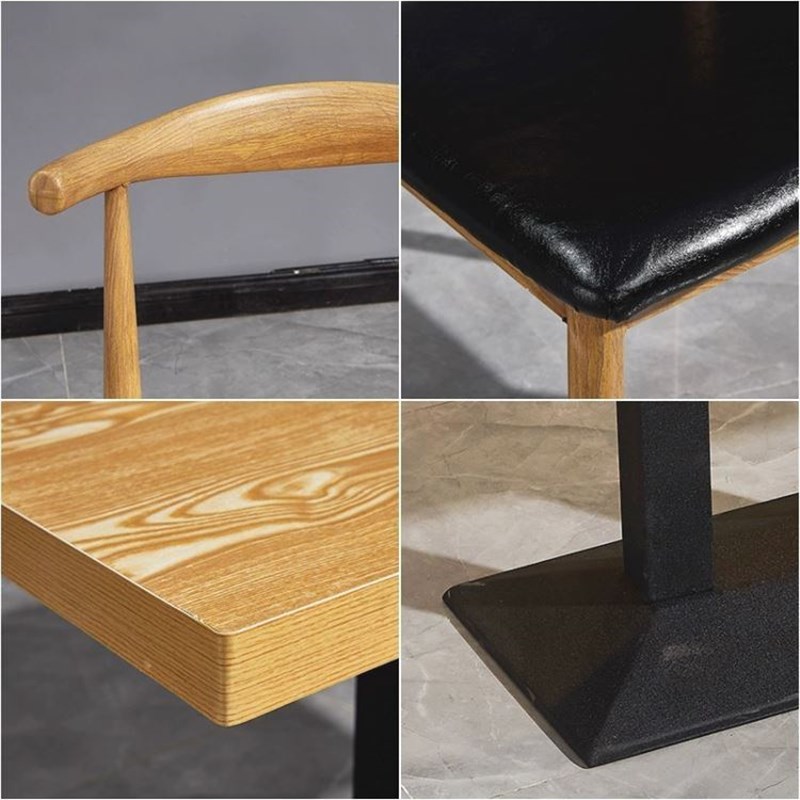 快餐桌椅简约环保餐厅桌子烧烤桌椅装咖啡厅长方桌加厚PVC