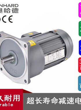 雷奥哈德减速电机200/400/750W三相立卧式马达齿轮中型220V小金刚