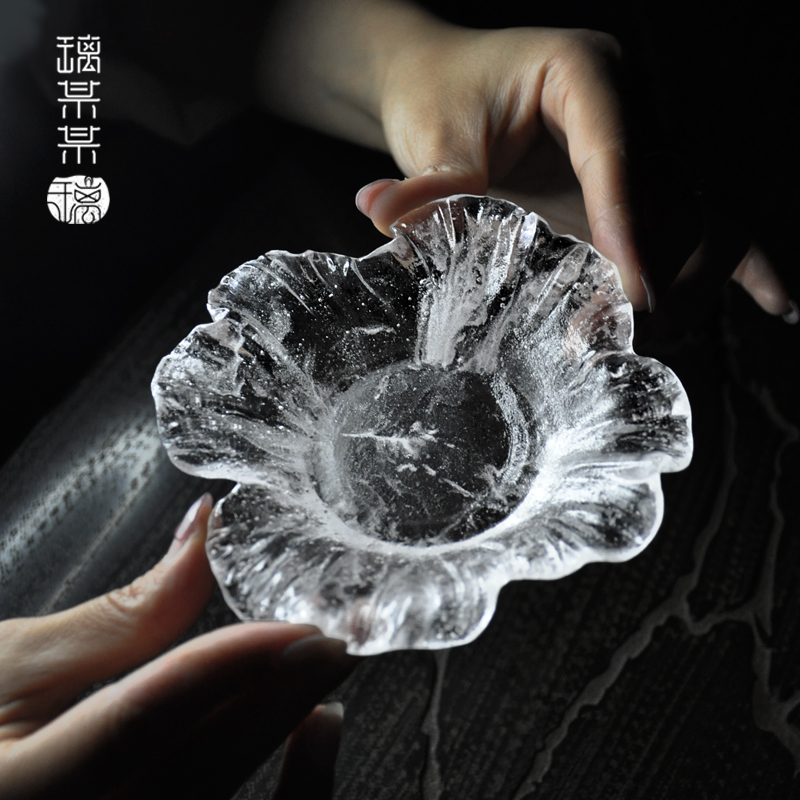 冰冻烧琉璃茶托创意隔热茶杯垫盖碗托盘底座茶道杯托手工茶碟果盘