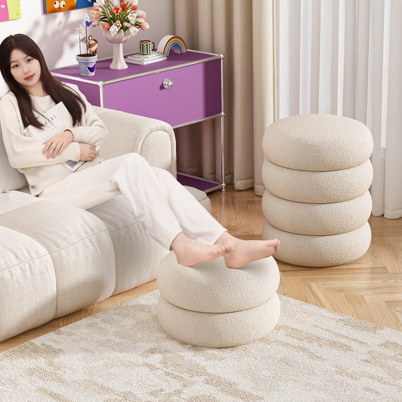 小凳子家用圆凳客厅沙发凳搁脚凳子现代脚踏凳换鞋凳茶几矮凳坐墩