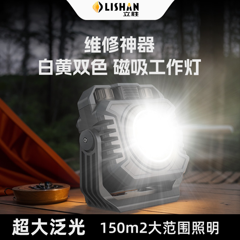 立胜汽车美容捕纹灯漆面汽车维修工作灯强光可充电强磁吸检修灯